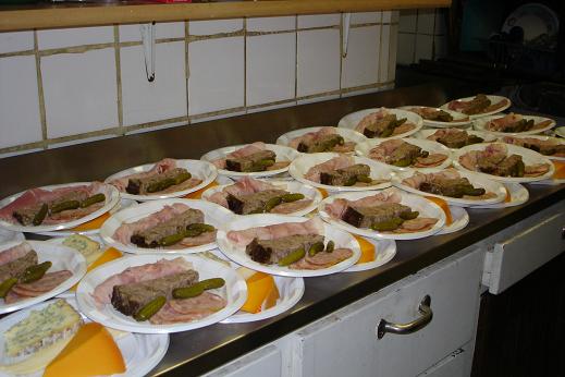 The cheese and charcuterie plates are ready to be served